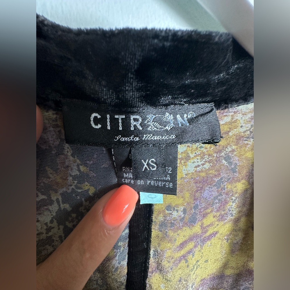 CITRON Silk Rayon Blend Burnout Velvet Kimono Topper Cardi Size XS - Picture 6 of 14